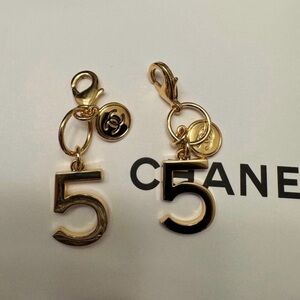 CHANEL Gold Number 5 Keychains charm